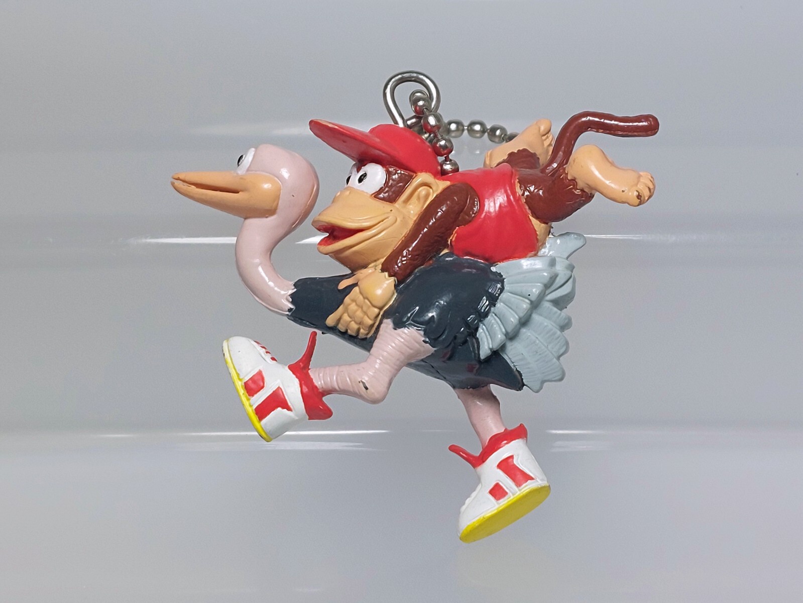 Diddy Kong riding Expresso Ostrich Donkey Kong Keychain Diddy Kong riding Expresso Ostrich Donkey Kong Keychain