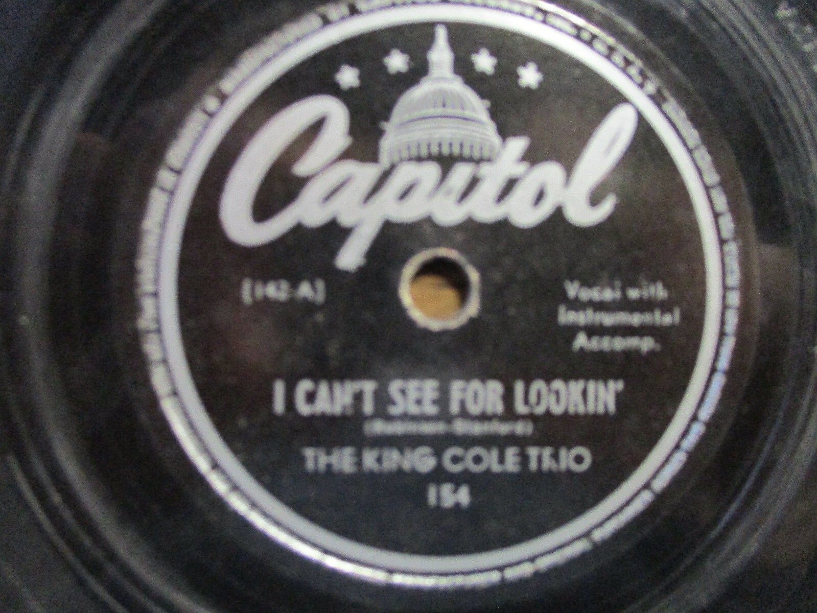 Vintage 78 RPM Record - Capital, The King Cole Trio