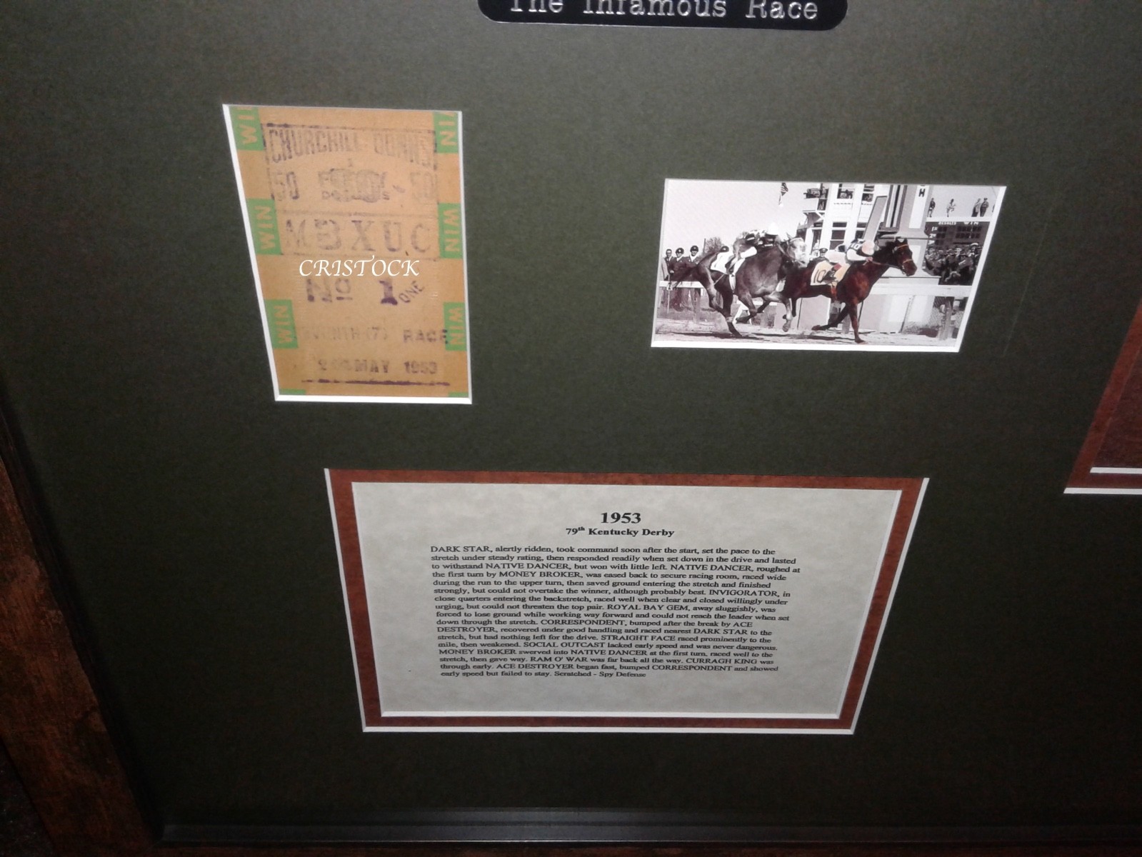 VINTAGE NATIVE DANCER - $50 WIN TICKET -ALLEN BREWER JR ART PRINT KENTUCKY DERBY