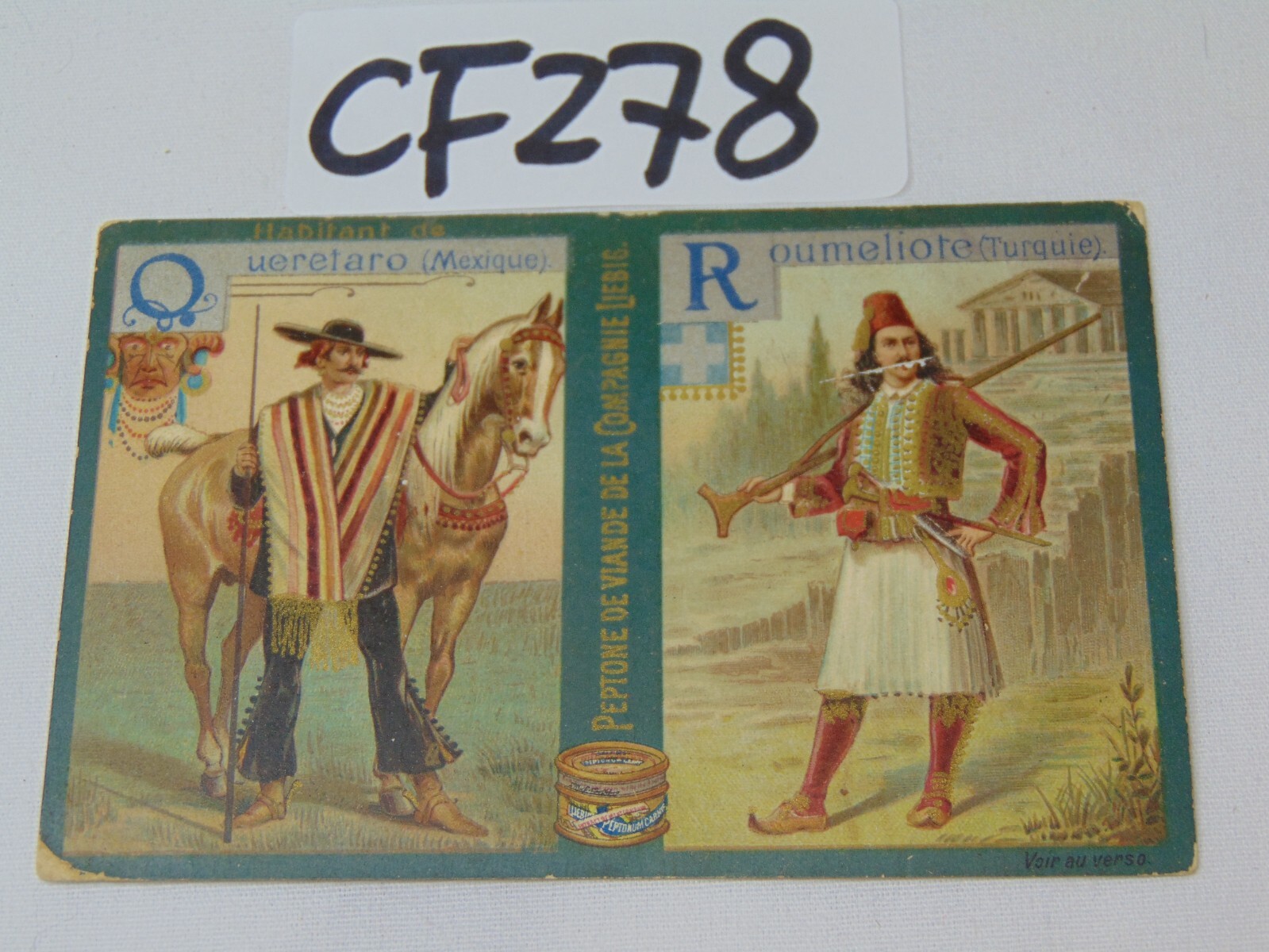 VICTORIAN TRADING CARD PEPTONE COMPAGNE LIEBIG 1885 MEN