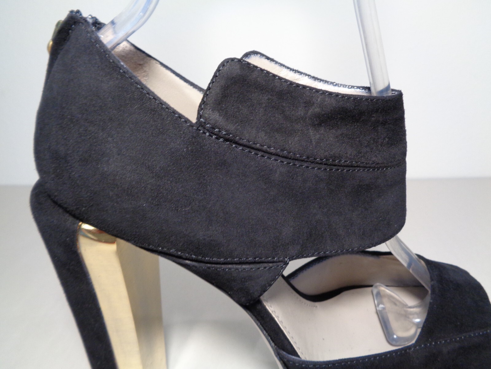 Pre-owned Calvin Klein Collection Size 9.5 M Amelia Black Suede Sandals Women's Shoes