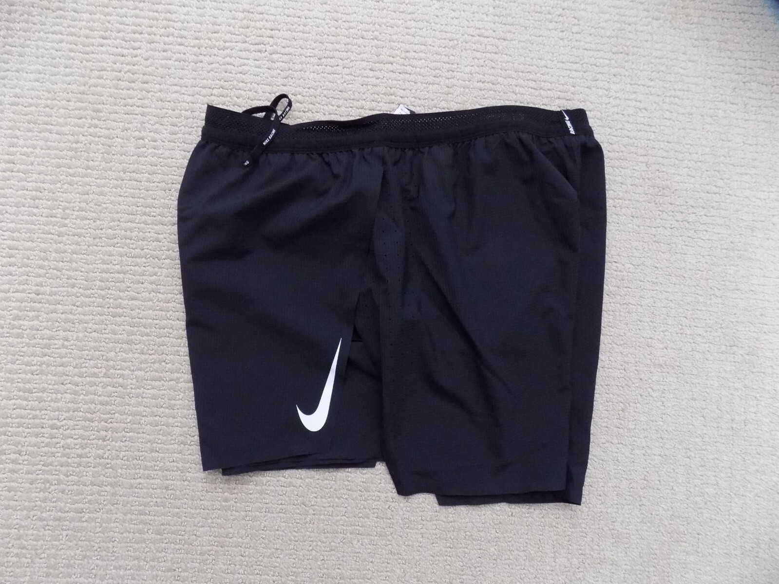 NEW NIKE MENS M L AEROSWIFT RUNNING SHORTS 4" 2in1 BLACK WHITE CJ7840 010 racing
