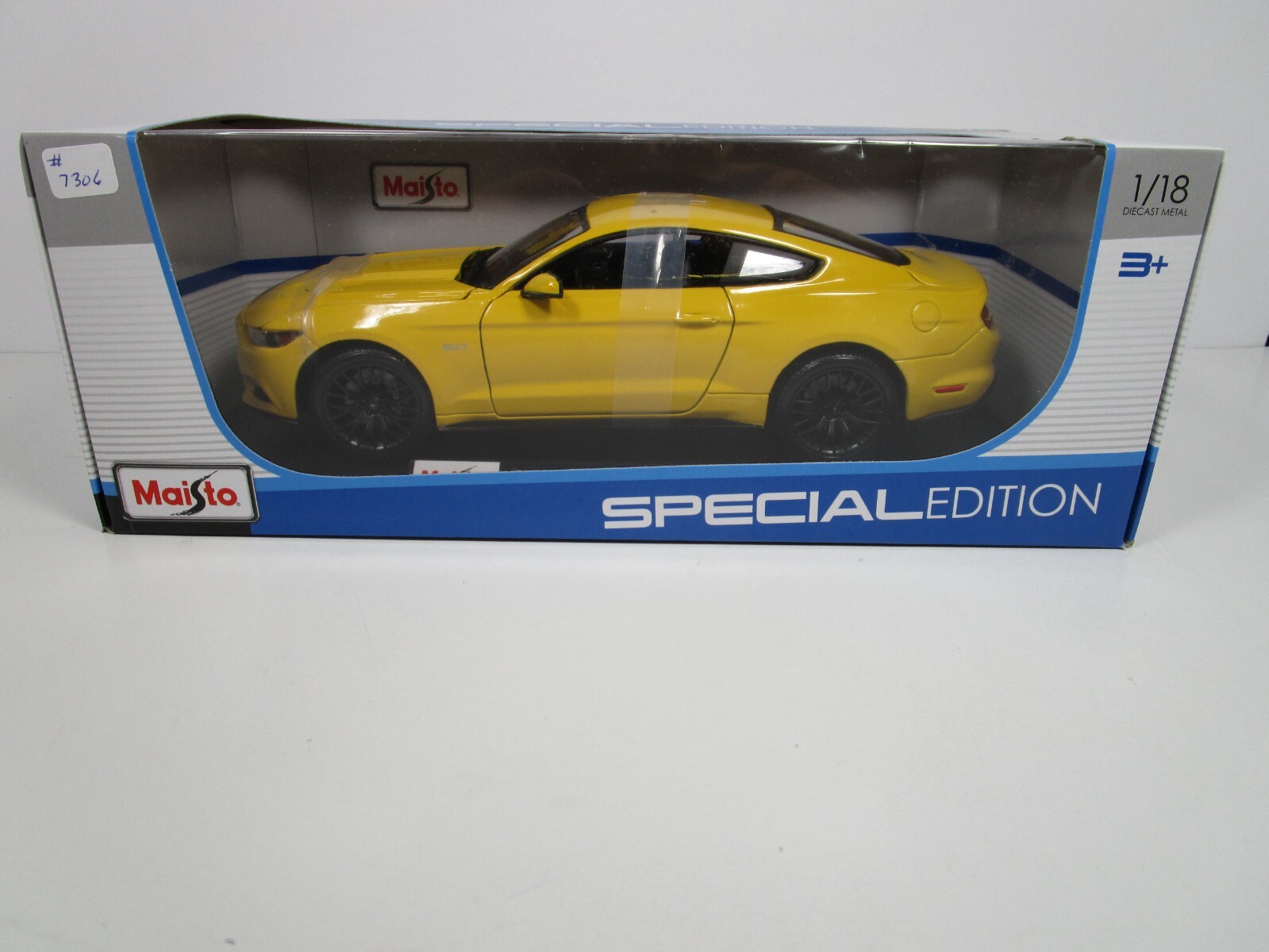 マスタング2015ＧＴマイストイエロー18/1。 MAISTO 1/18 SPECIAL EDITION YELLOW 2015 FORD MUSTANG GT USED