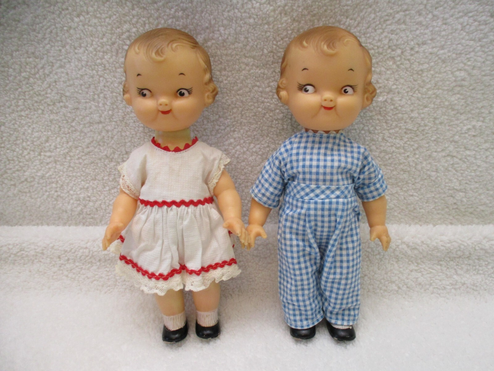 2 Campbell Soup Kids Rubber Dolls Girl /Boy Ideal Toy Co