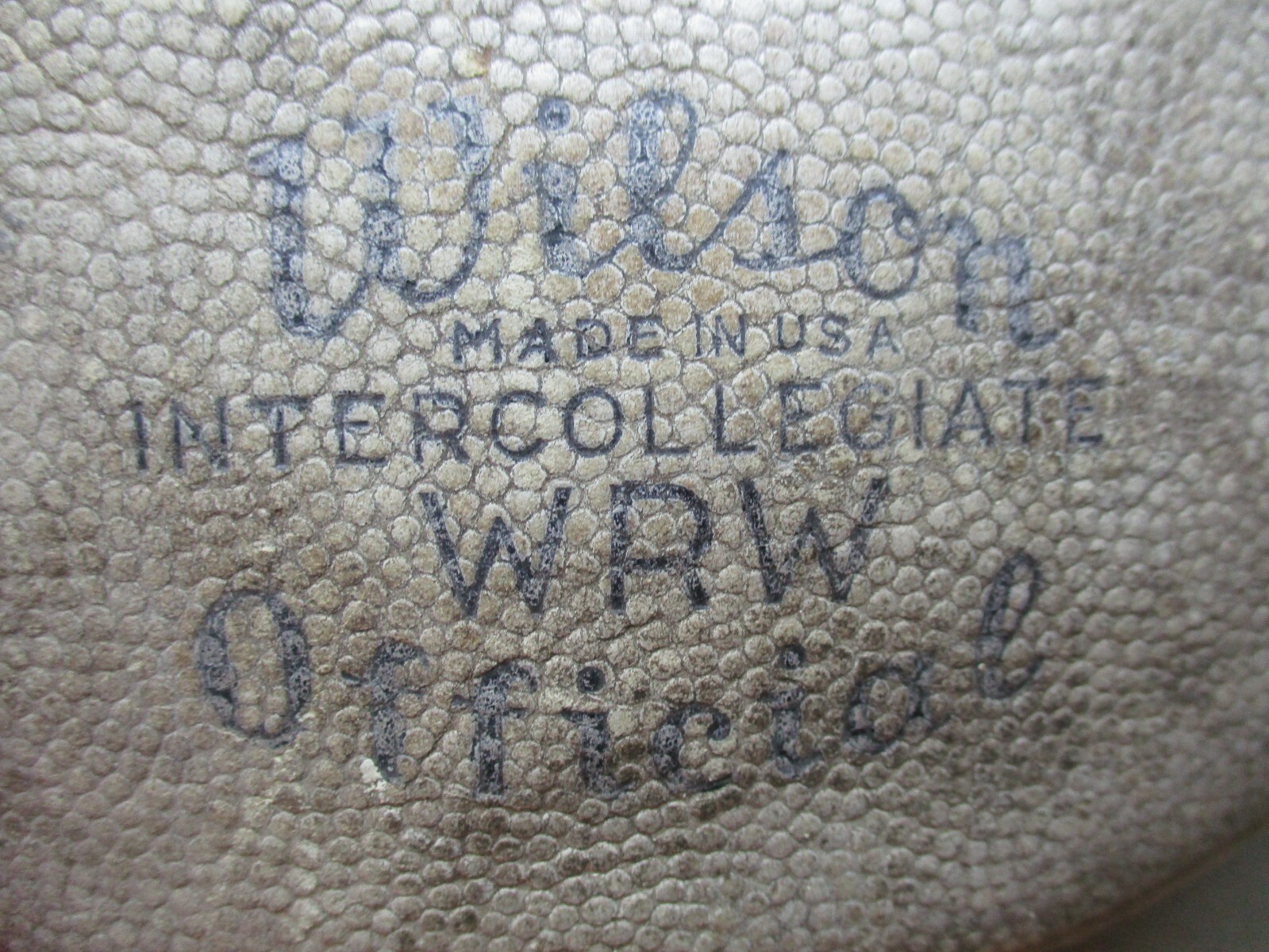 RARE Wilson Intercollegiate WRW Football, vintage WHITE Night Ball