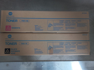 Konica Minolta TONERS TN611K BLACK + TN611M MAGENTA Bizhub C451 C550 C650