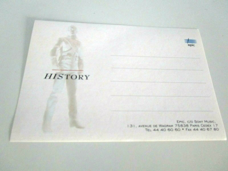 Michael Jackson Promo Original Histoire FranÃ§Ais Epic Autocollant Card InutilisÃ©