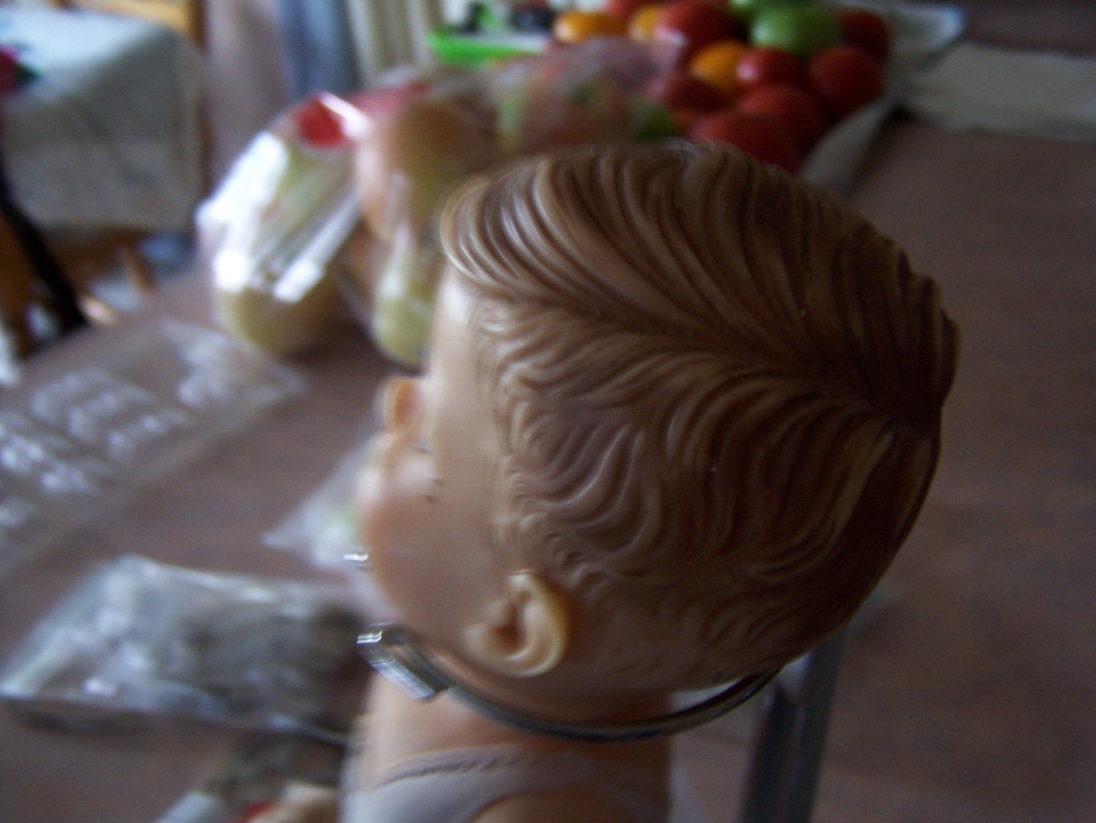 1950's VINTAGE RUBBER Eegee doll molded hair & MOLDED Clothes and shoes