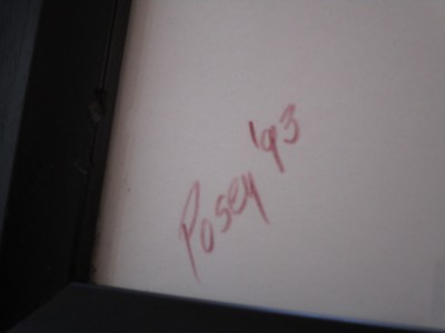 LARGE ERNEST POSEY DRAWING PAINTING ABSTRACT EXPRESSIONISM SURREALISM CALIFORNIA