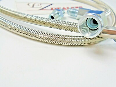 48" Gauge Line Kit Oil Fuel Pressure Hose Braided 1/8" NPT -4 AN IMCA NHRA SBC