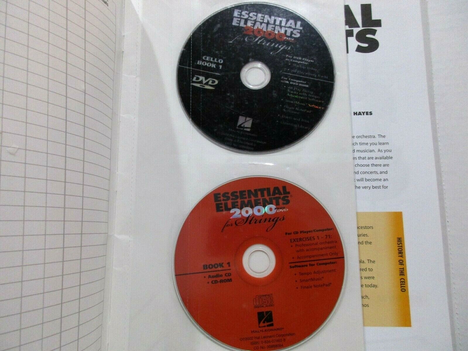 Essential Elements 2000 Plus DVD Cello Book 1 for Strings Play Along CD Unopened