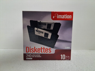 Imation - 2HD 3.5'' Floppy Diskettes (2.0 MB/Unformatted) 10 Pack - Sealed