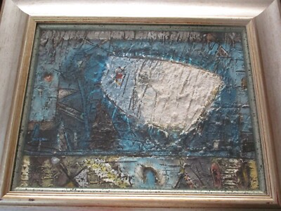 VINTAGE MID CENTURY MODERN CHUNKY MYSTERY CUBIST CUBISM 1960'S  EXPRESSIONISM