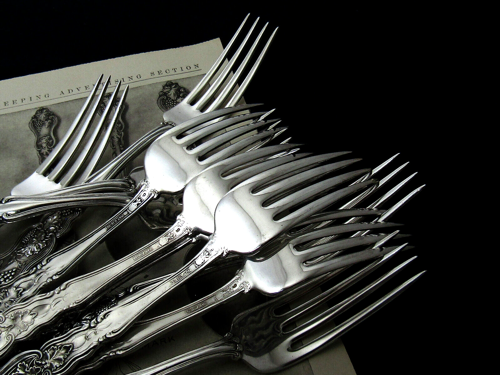 ❤️ MOSELLE AMERICAN SILVER LUNCH FORK 7” ART NOUVEAU c.1906- SOLD BY PC