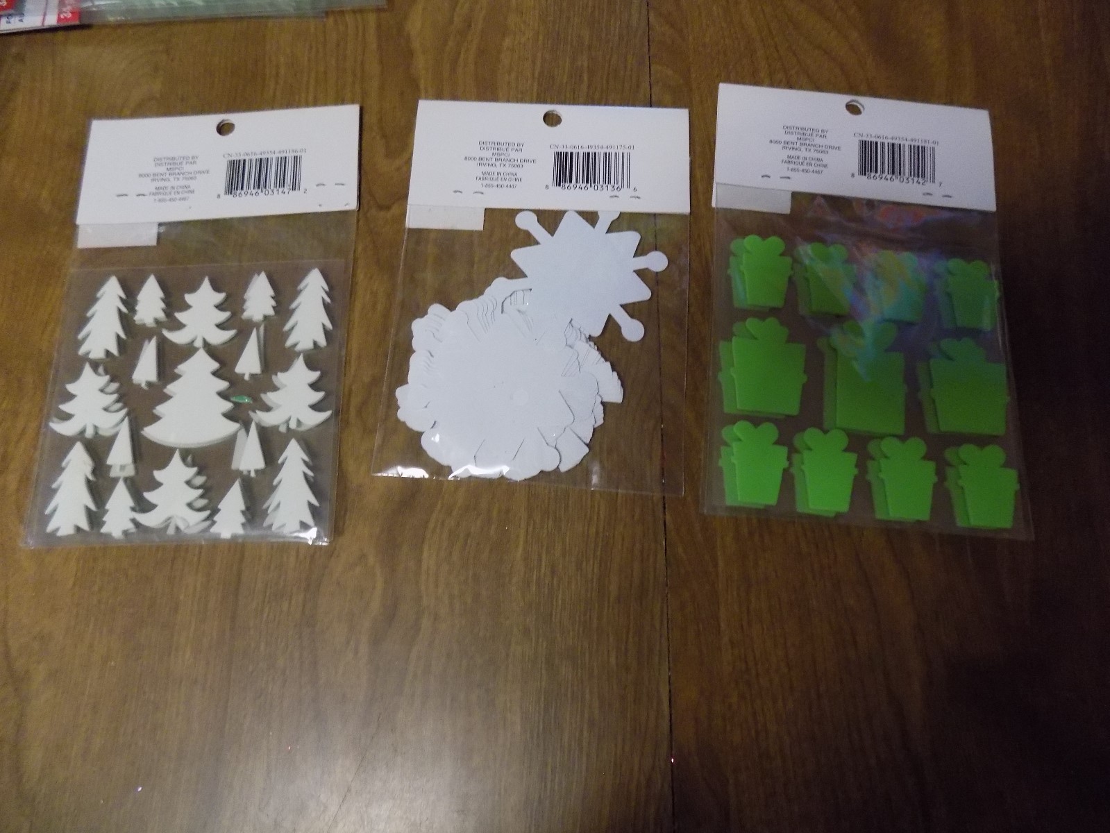 New 3 Pkgs. Foam or Fabric Glittery Christmas Stickers from Creatology Kids 3+