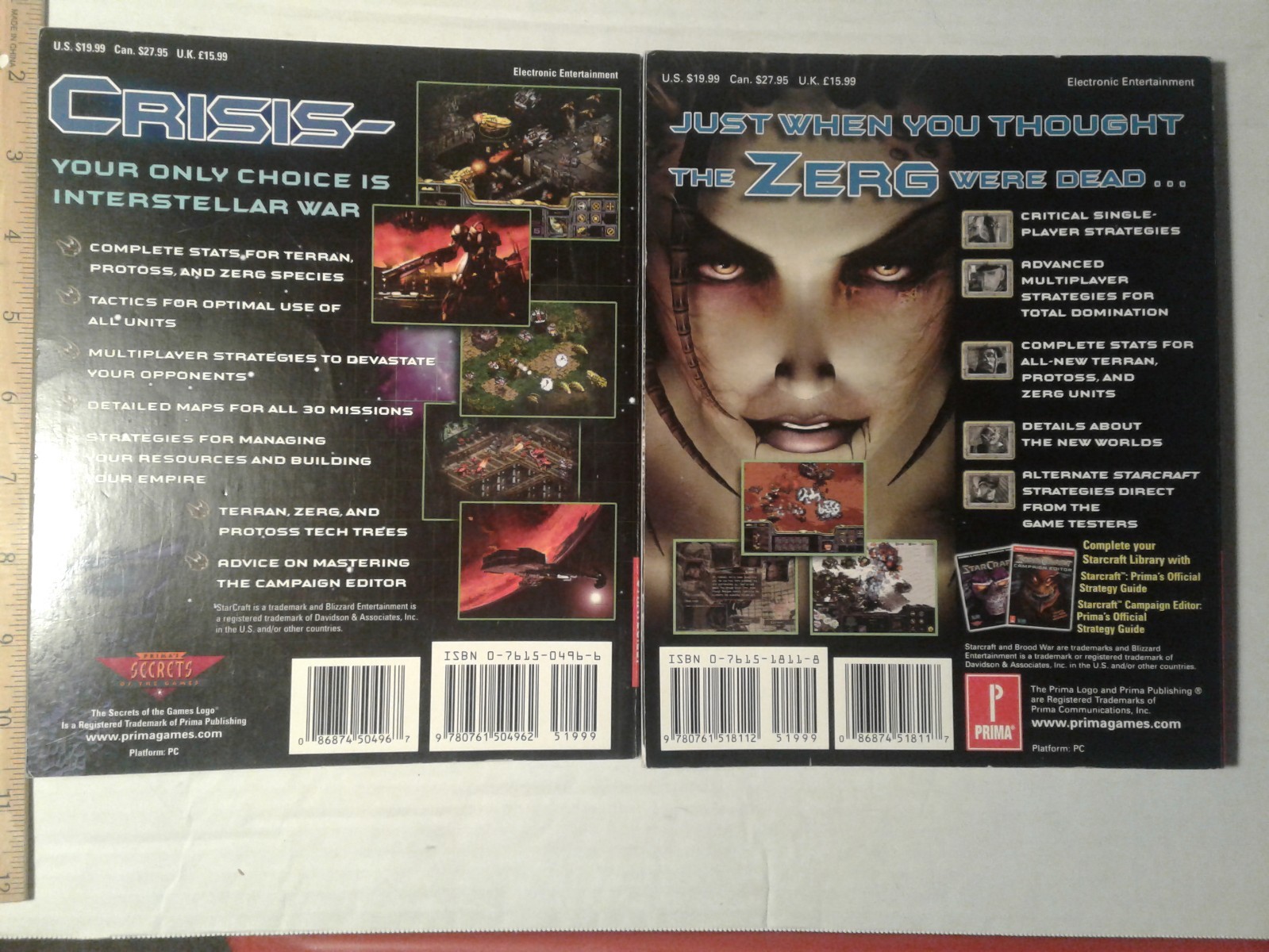 2 PC Starcraft Prima's Official Strategy Guide with Expansion Set Brood War