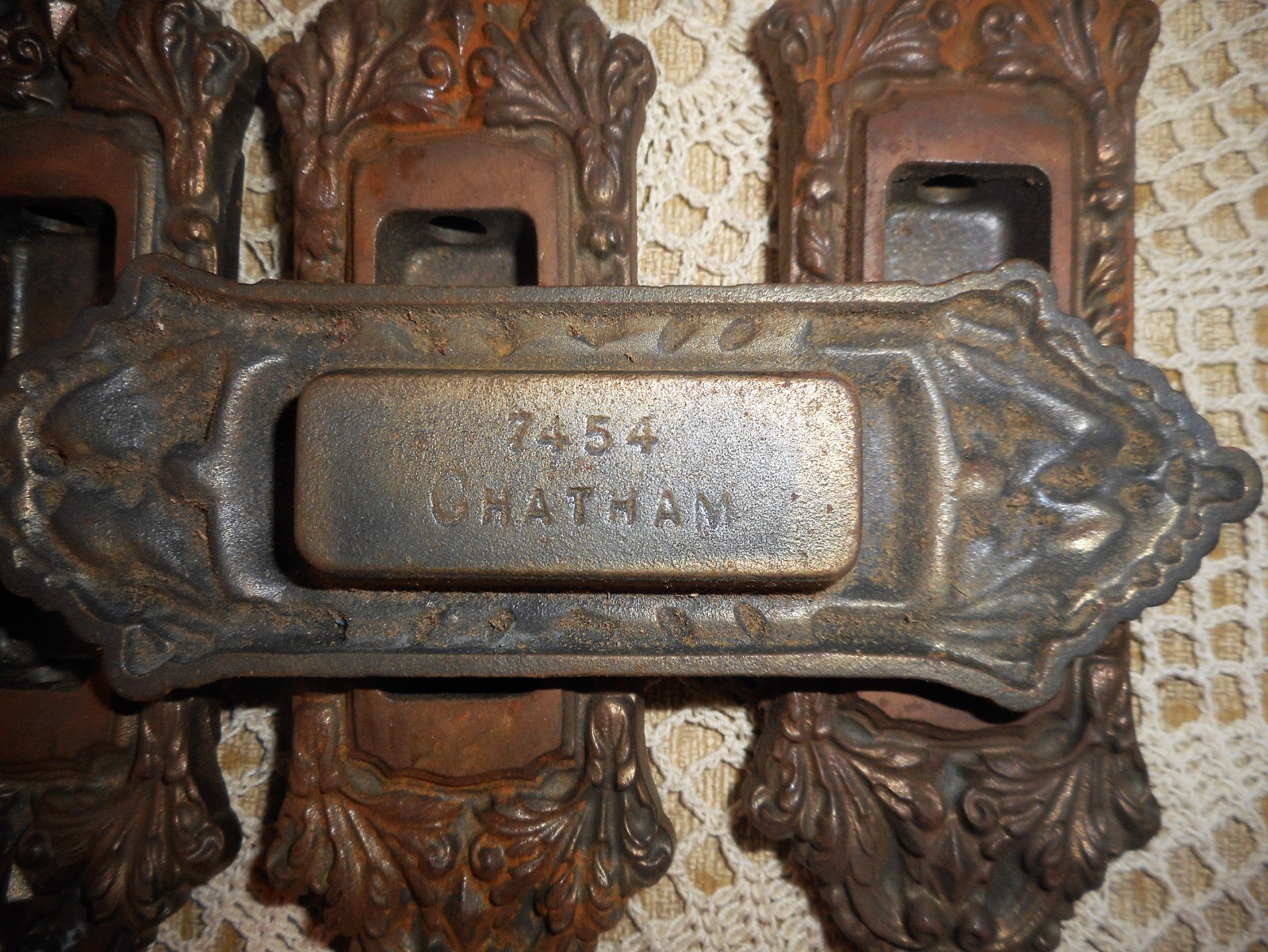 Antique Vintage Cast Iron Ornate Victorian late 1800s Window Sash Pulls Lifts 8