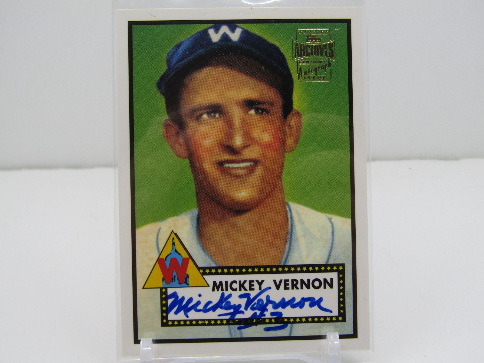 【現品限り一斉値下げ！】 MICKEY VERNON WASHINGTON AUTO! AUTOGRAPH ARCHIVES TOPPS 2001 スポーツ選手
