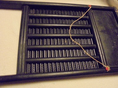 DECORATIVE WOODEN/METALLIC WASHBOARD..BLACK WITH PAINTING & KEY HANGAR