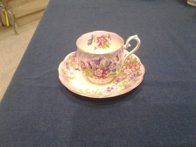 Mitterteich Bavaria Tea Trio Side Plate Cup /& Saucer Blue Floral /& Silver Gilt