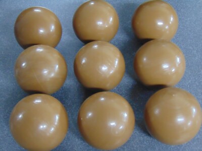 9 NEW 3 1/8'' Brown Hard Plastic SKEE BALLS. Wire or Optic Switches.