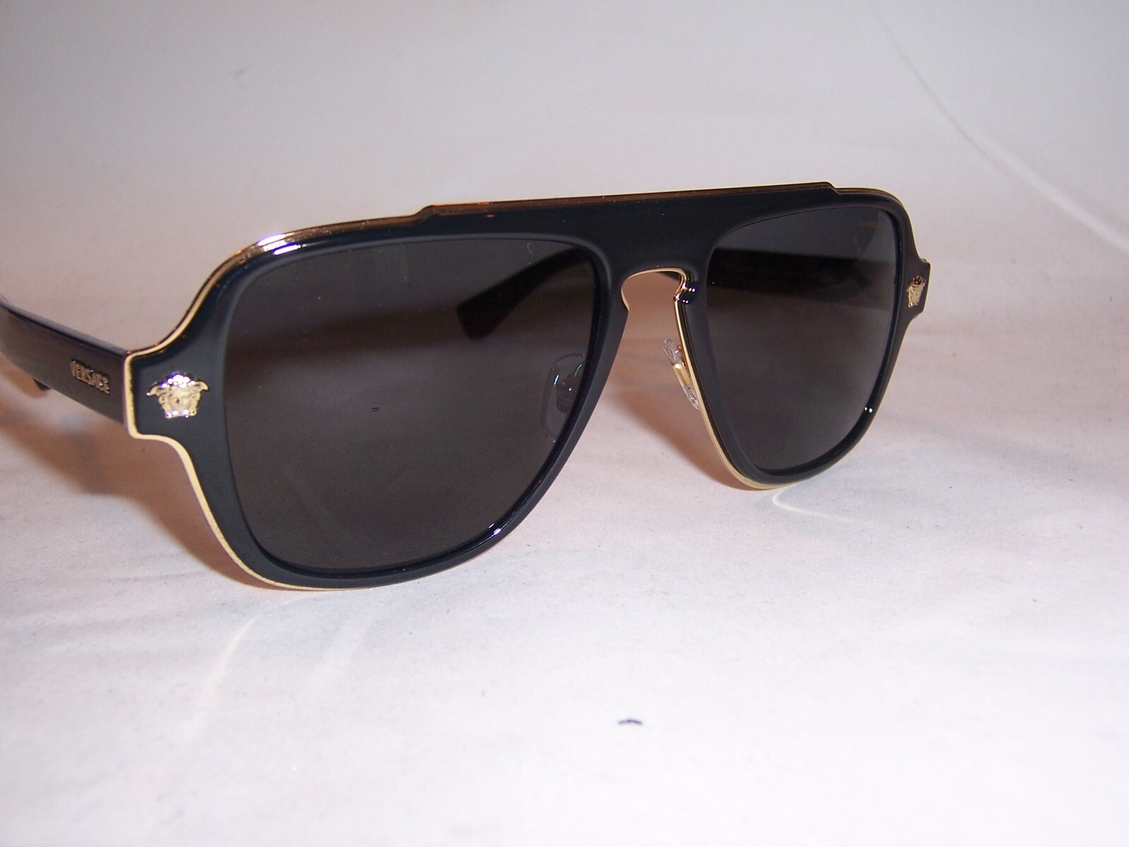 Pre-owned Versace Sunglasses Ve2199 100281 Black/gray Polarized 56mm Authentic 2199