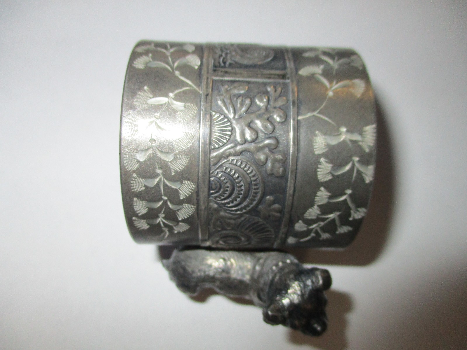 Vintage Silver Plate Figural Napkin Ring Featuring A Dog
