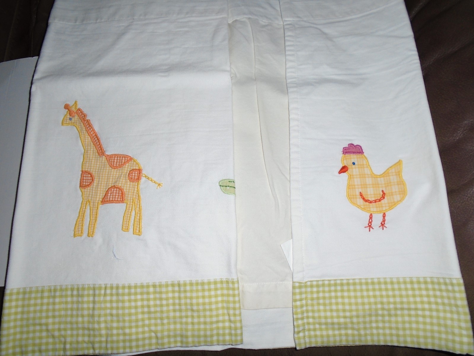 NEW 2 POTTERY BARN KIDS Alphabet Soup Gingham Valance Animal Zoo 18