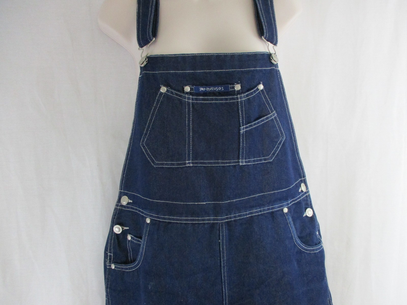 Womens Classic NO EXCUSES Brand Denim Overall Shorts size M     a4