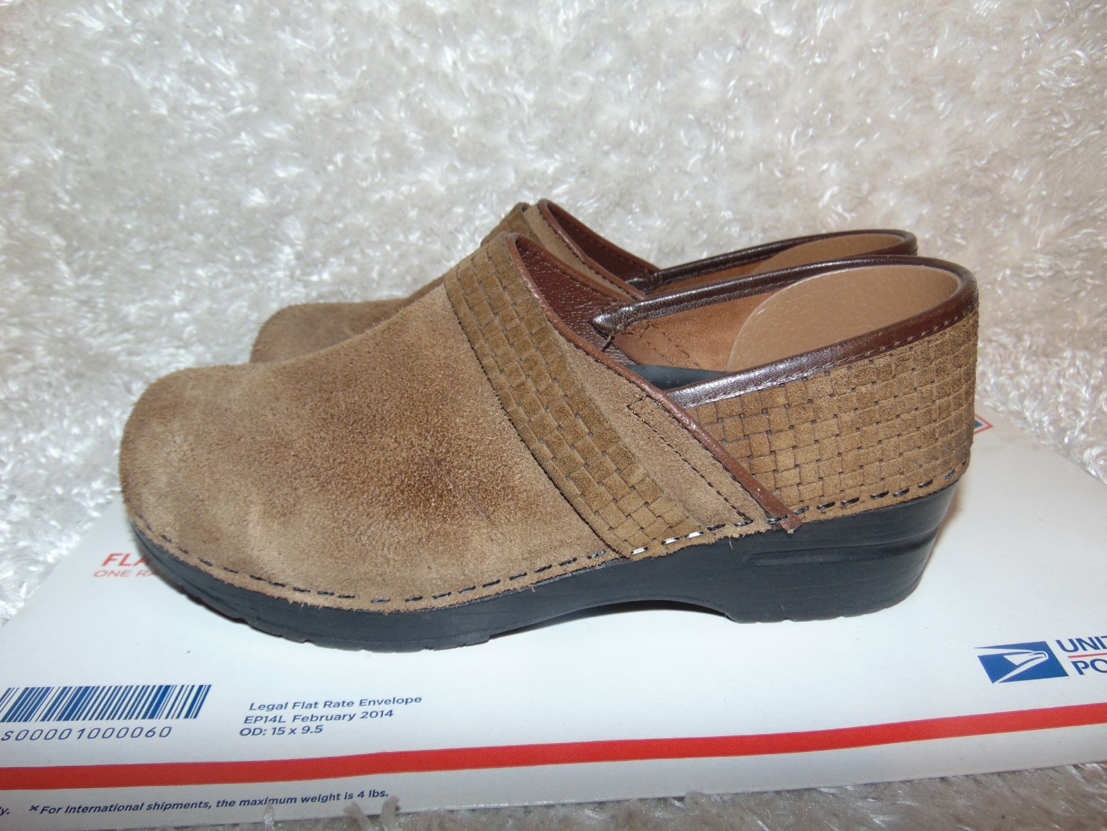 SANITA THE ORIGINAL DANISH CLOG Women's Comfort Shoes Brown Suede Size 39/8.5-9