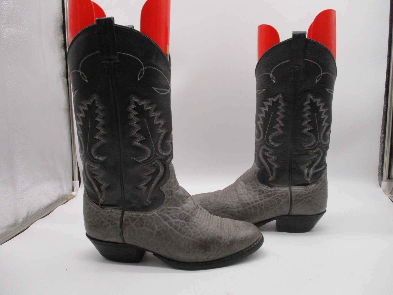 Sanders 2 Tone Bull Hide Leather Cowboy Boots Men's Size 8.5