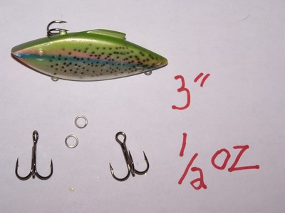 legendary bill lewis salt water rat-l-trap 1/2 oz 3" rainbow