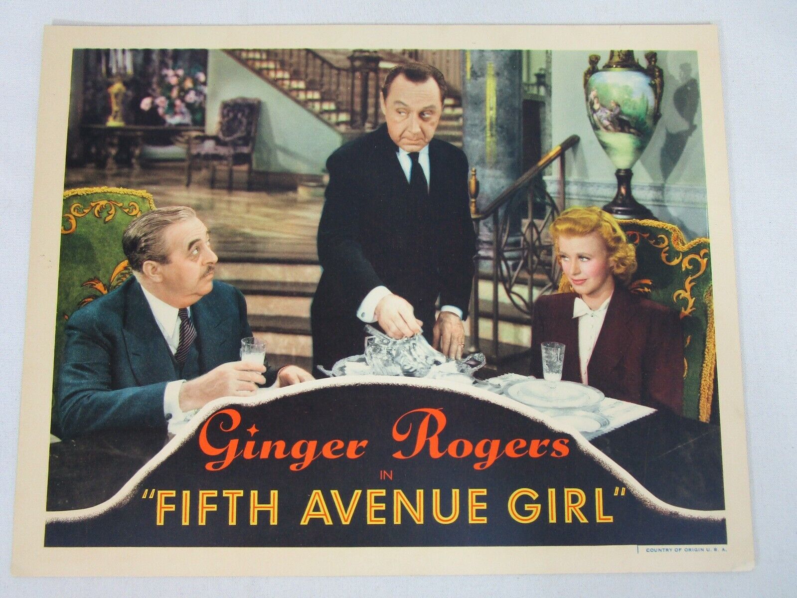Fifth Avenue Girl 1939 Lobby Card 11x14 Ginger Rogers Walter C...