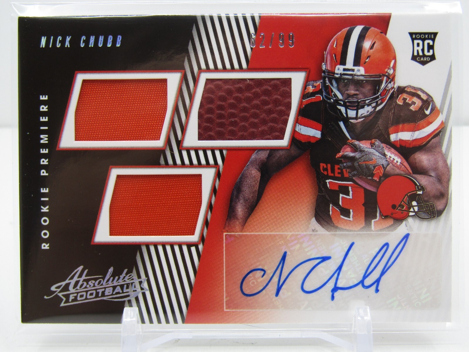 デビン ブッカー Absolute 3 パッチ RC ルーキー 49枚限定 NICK CHUBB 2018 ABSOLUTE ROOKIE PREMIERE TRIPLE PATCH AUTO