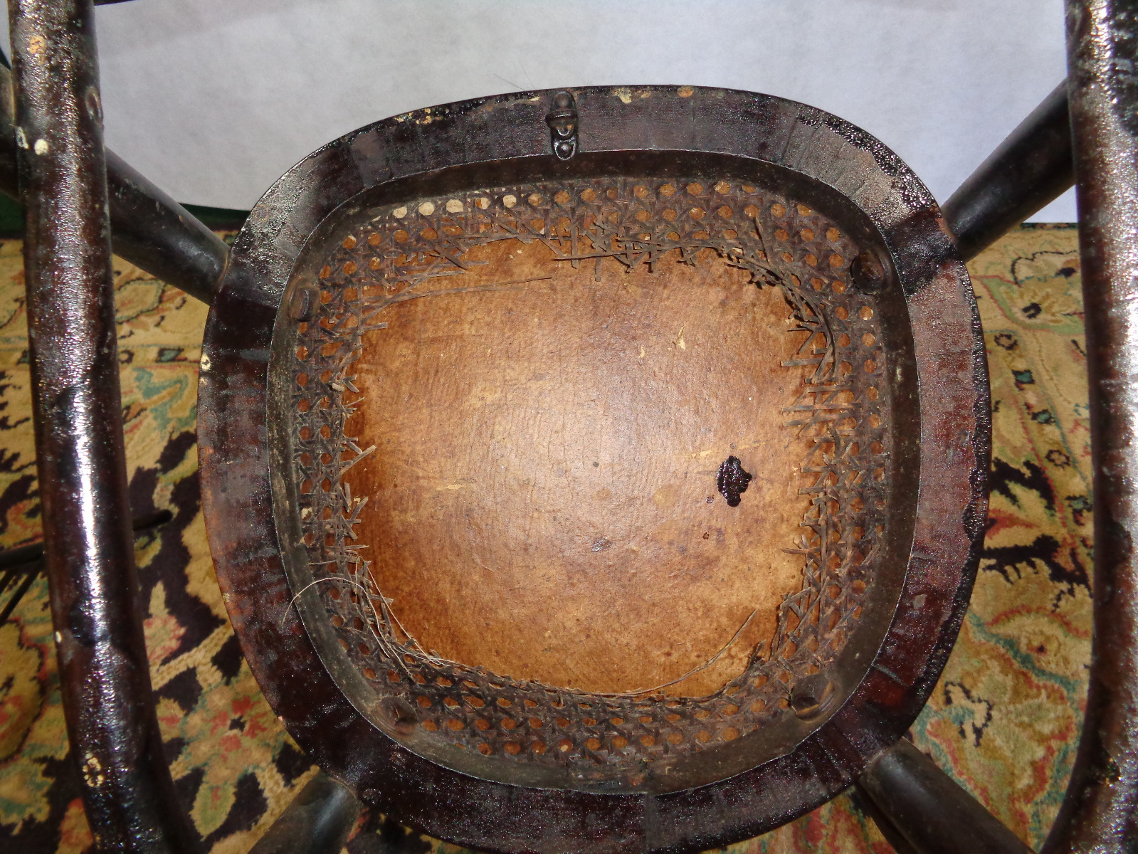 Antique High Chair Solid Wood Cane Back Phoenix Chair Company