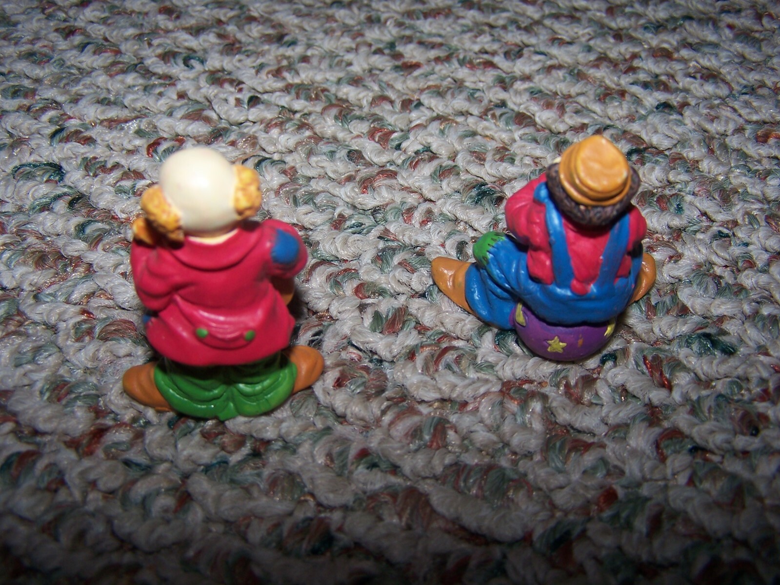 Lot of 2 Miniature Circus Clowns Playing Musical Instruments