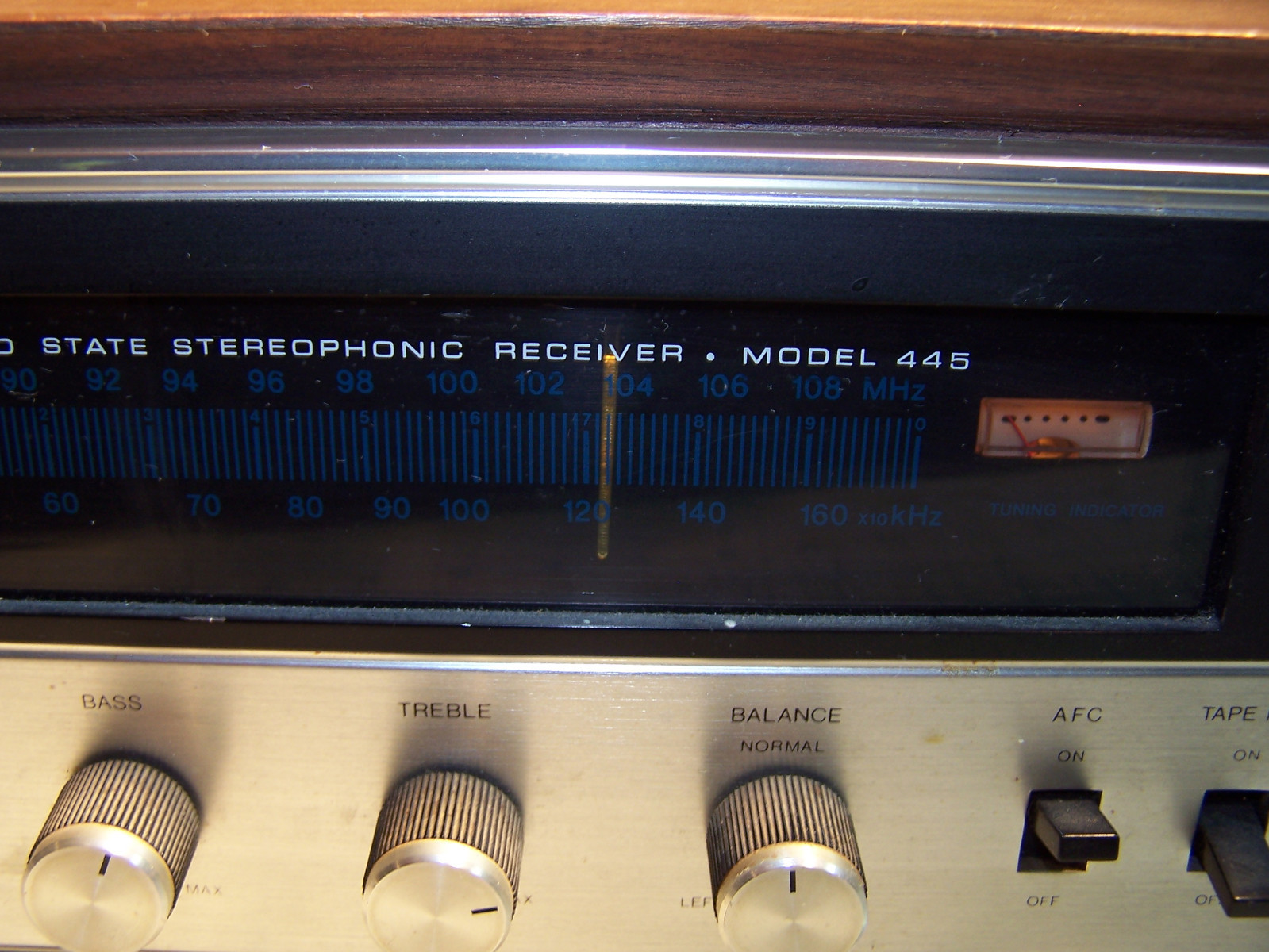 Vintage Allied Model 445 Solid State Stereophonic Stereo Receiver Wood Case