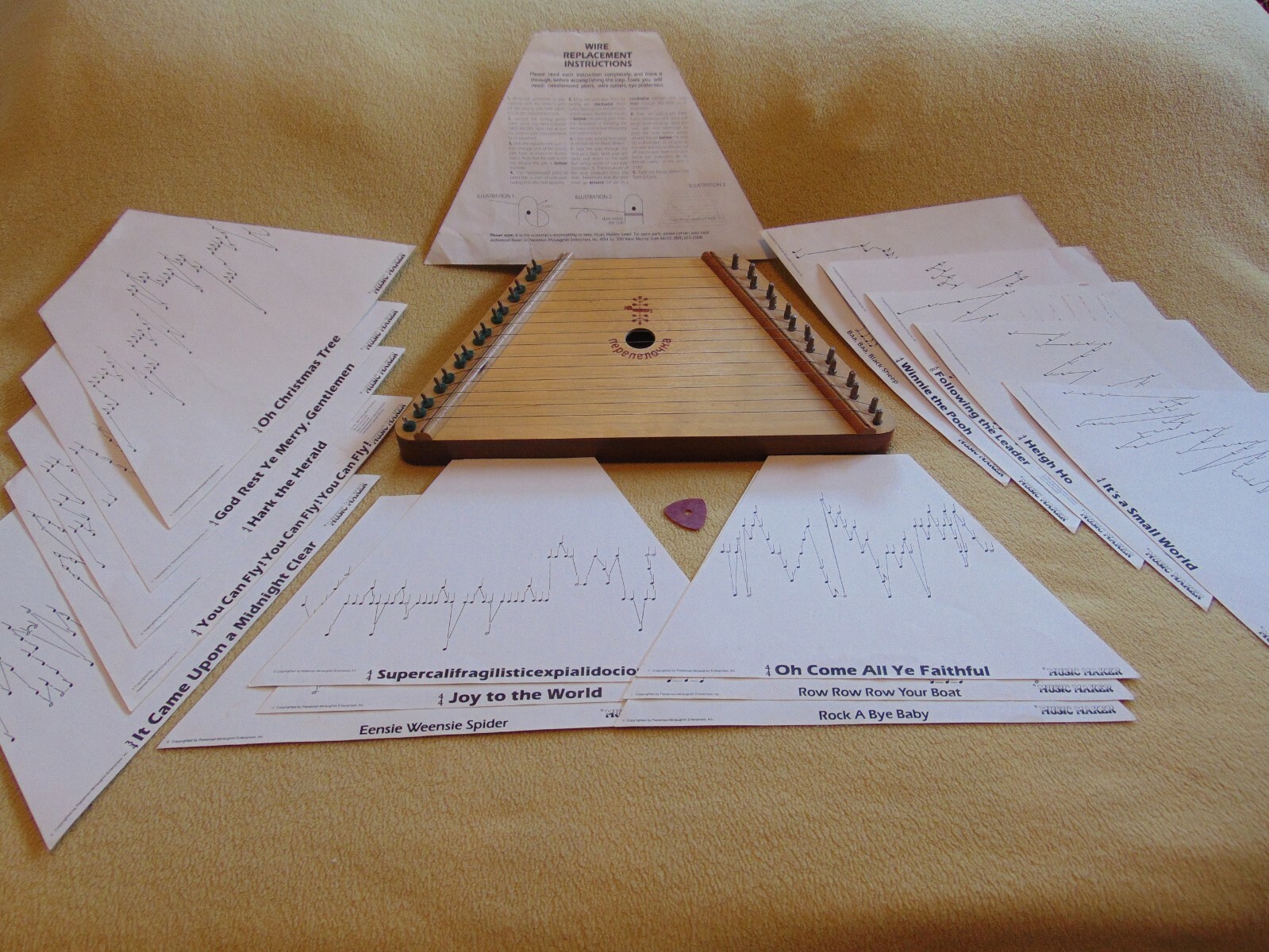 Nepenenoyka Dulcimer Wooden Lap Harp Music Maker Musical Instrument Russian VTG