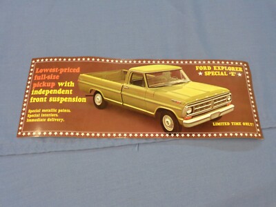NOS 1971 Ford F100 F250 Explorer Special E Truck Long Large  postcard 71 'E'