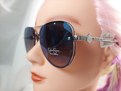 NWT Jessica Simpson Silver & White Aviator Sunglasses J6262