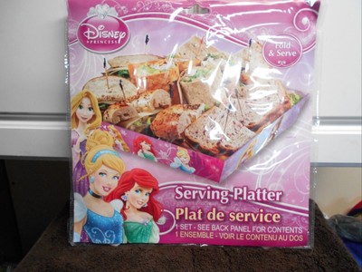 Disney Serving Platter Cardboard Set Princess Fold and Serve New