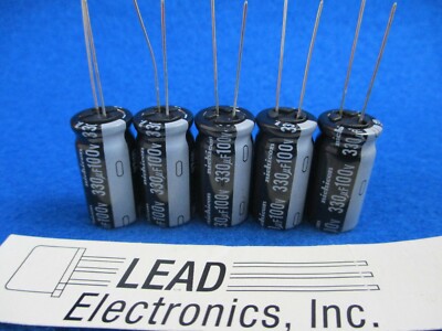 QTY 5 NICHICON 330UF 100-VOLT RADIAL 105-DEG UVZ2A331MHD 330MFD 100V   