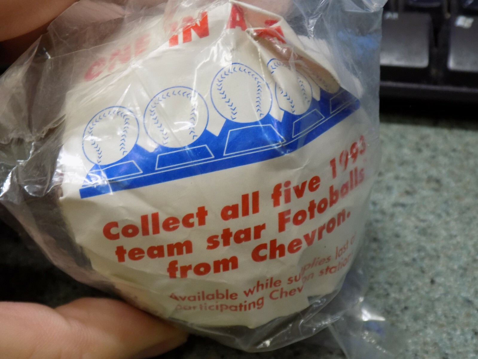 1993 Florida Marlins Inaugural Year FOTOBALL Ball PRINTED AUTOGRAPH CHEVRON