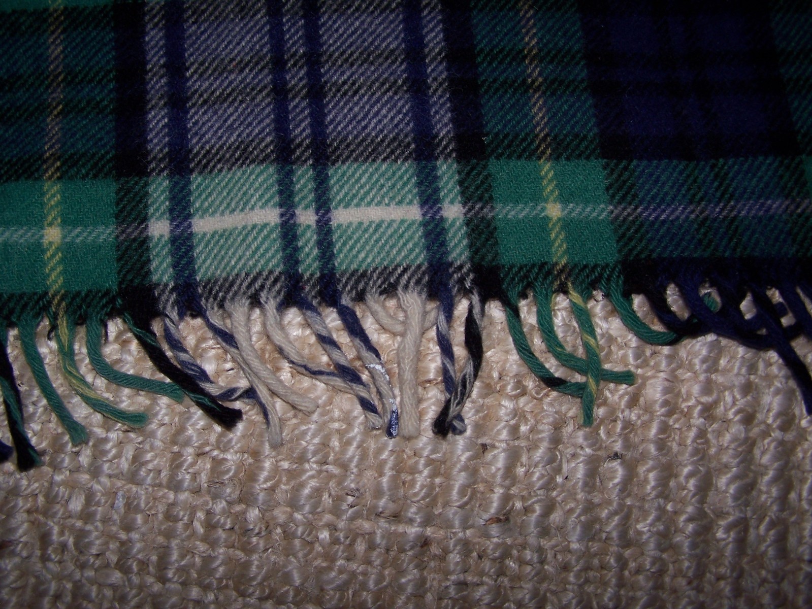 Troy Robe Emerald Black White Plaid Tartan Blanket Throw Troy N H 52