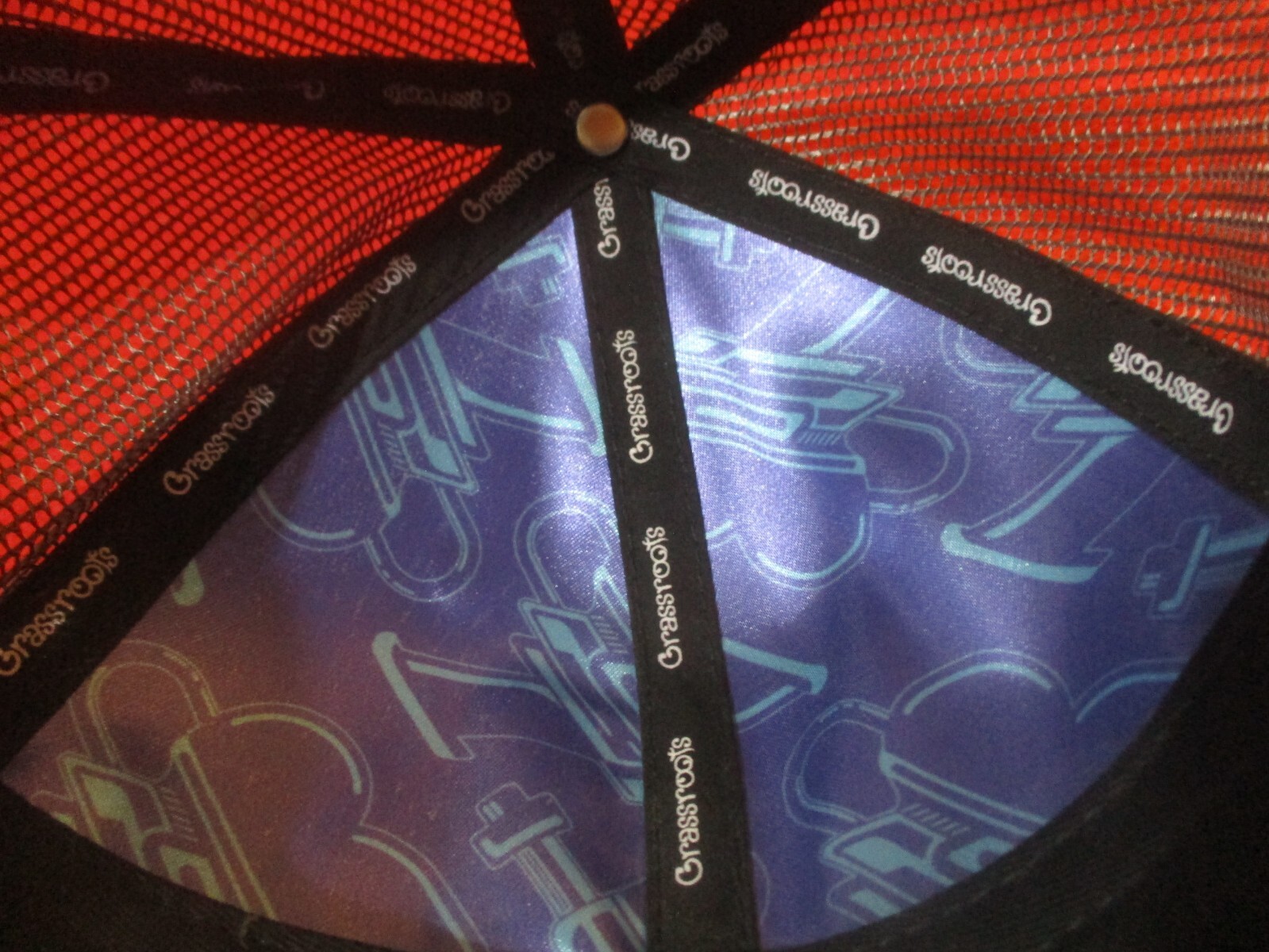 Grassroots California Snapback Half Mesh Gray Hat Cap Men's Adjustable