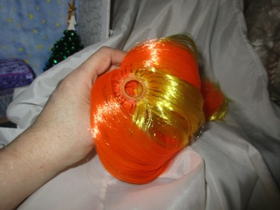 YELLOW-ORANGE ROOTIE Tab Troll 3 in ooak remake custom original molded eyes 60s