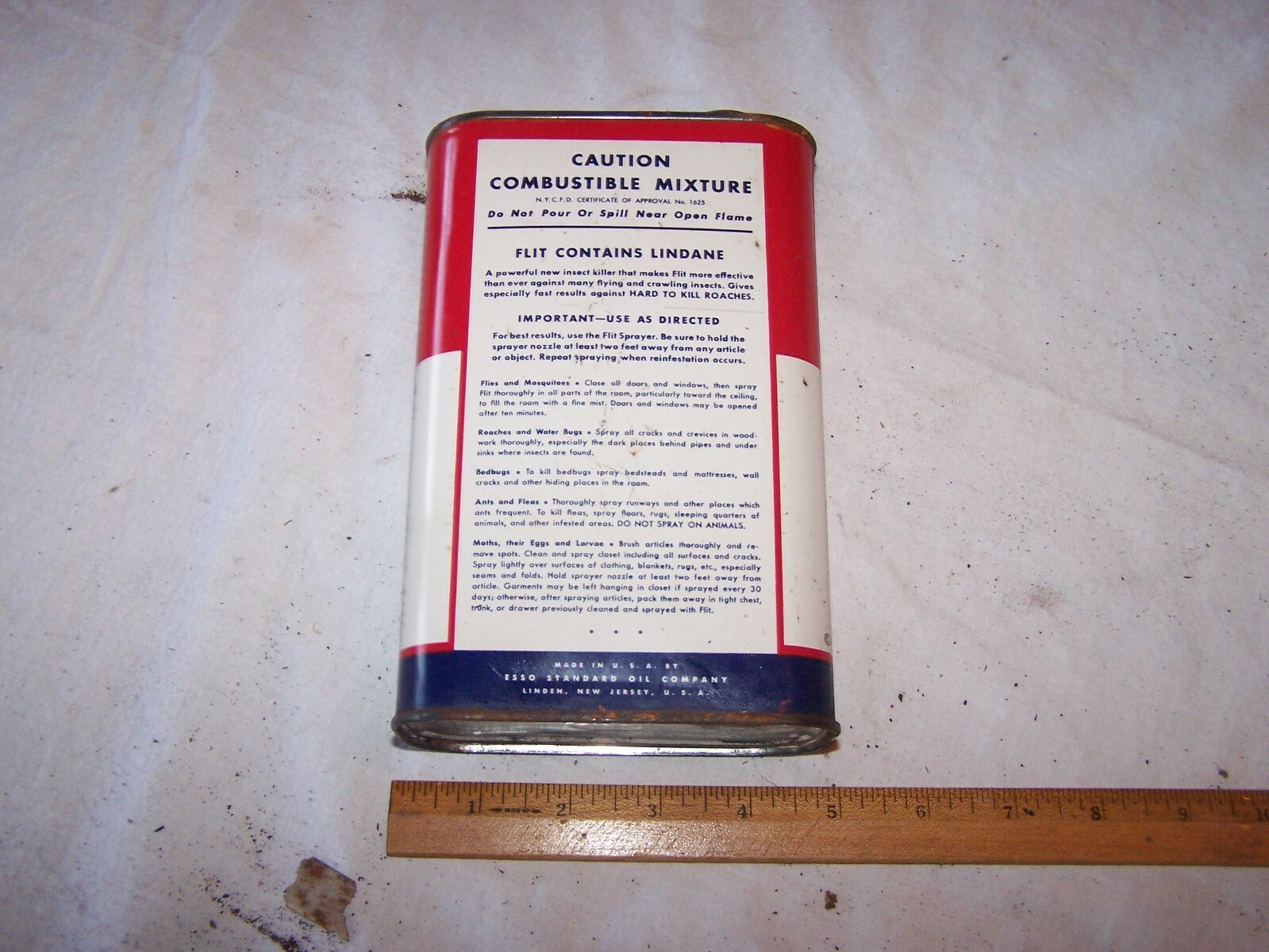 Vintage ESSO FLIT Can That Held Insecticide To Refill Bug Sprayers