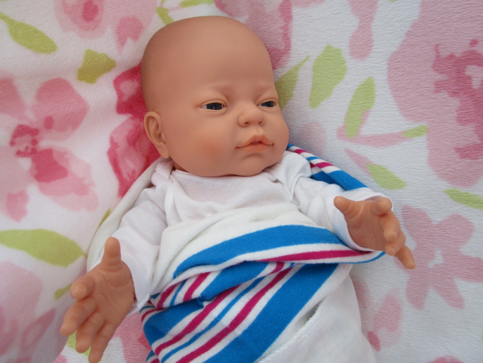 VTG Berenguer La Newborn Baby 17” Doll Soft Vinyl OutfitS Accessories Lot DIAPER