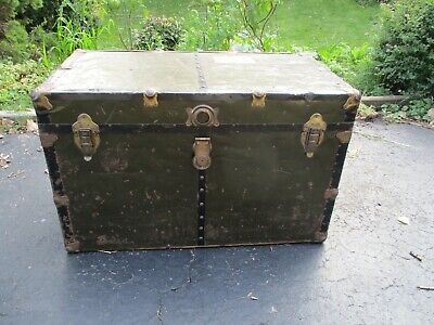 Black Original Mossman STOOL Trunk Storage Box Chest Steamer Case Home Furniture British Made