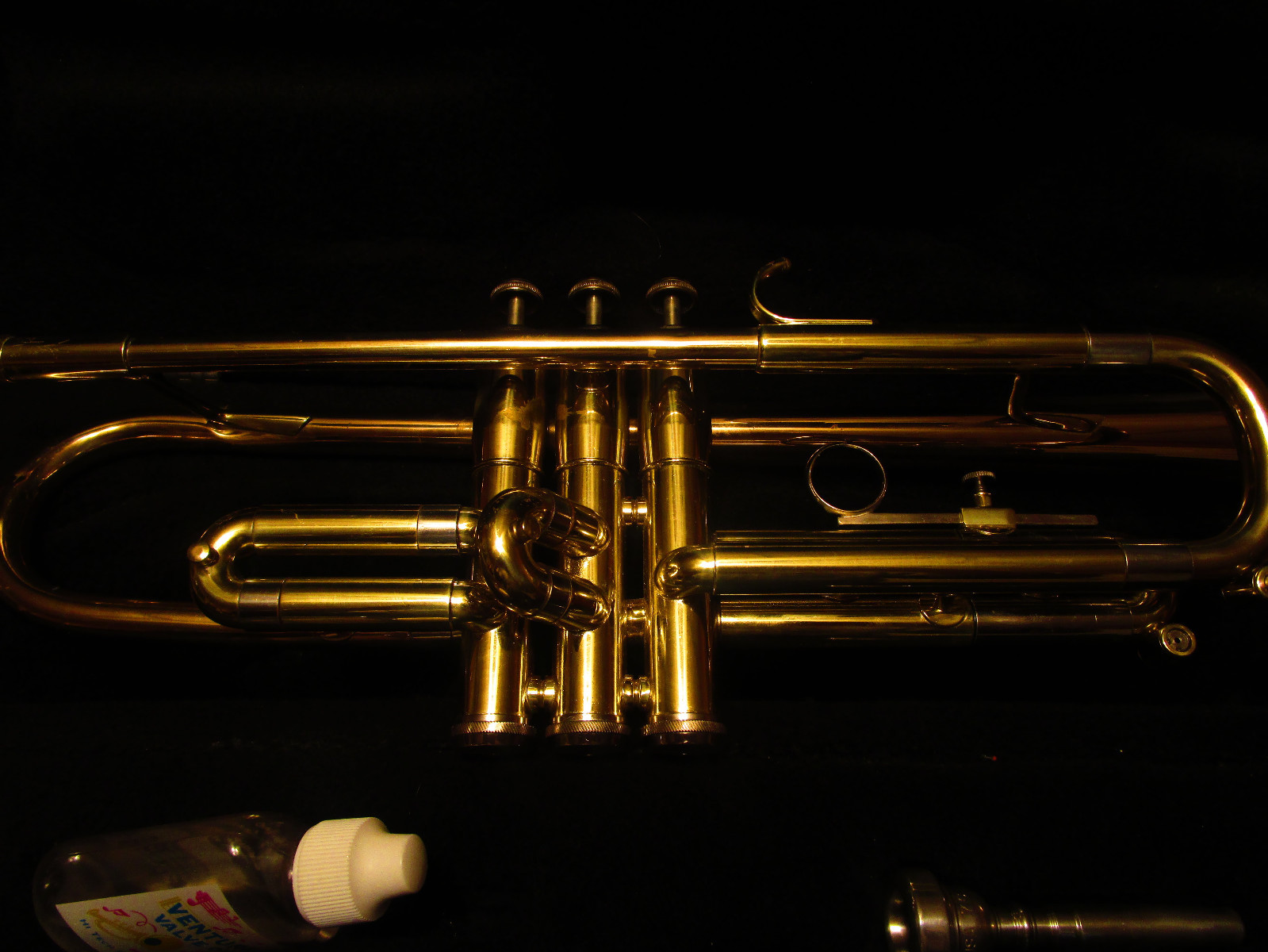GETZEN SERIES 400 gold plated trumpet mute 7C MP case oil  SN R55147